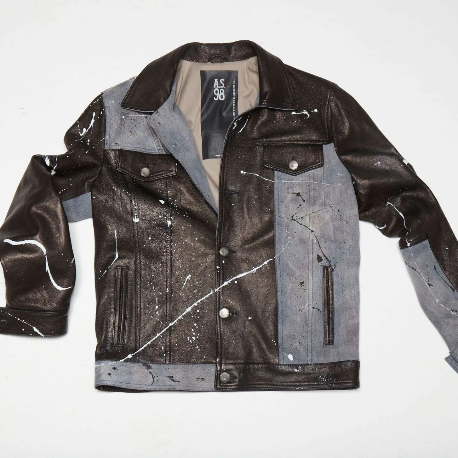 Jacken-A.S.98 LEADERJACKEN BRUCE PELLE NERO